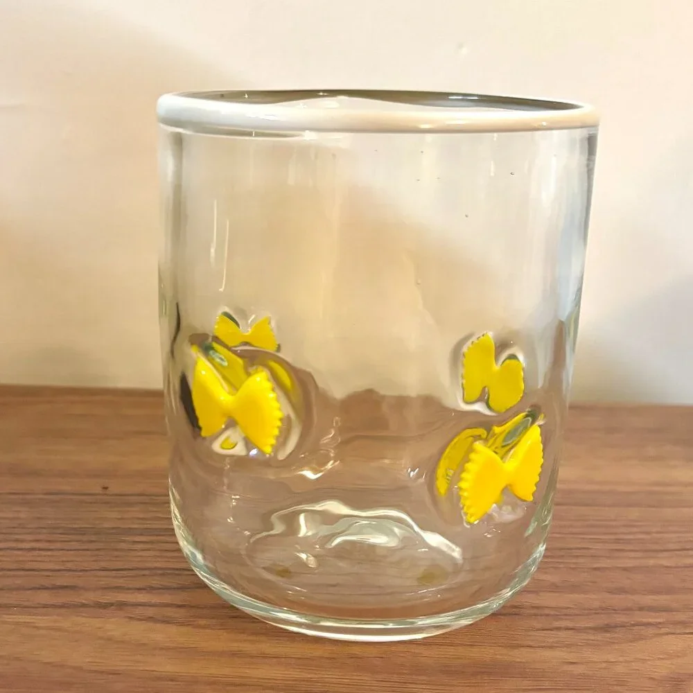 NIB Anthropologie Beaded Icon Juice Glass in Bow Tie Pasta - Picture 2 of 5